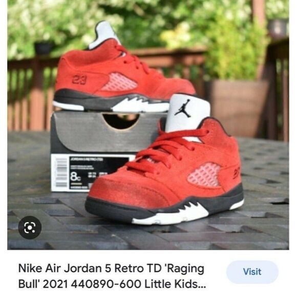 Nike air jordan 5 retro TD raging bull red 2021 440890 600 size 10C